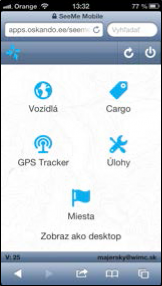 satelitní monitoring ve smartphone SeeMee Úlohy